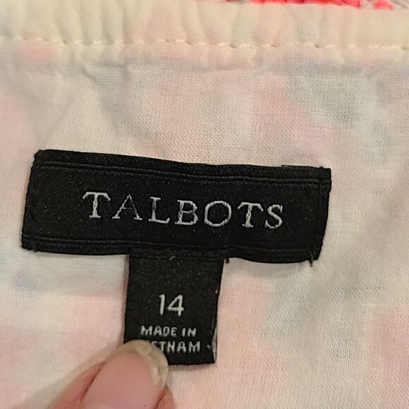 Talbots Eyelet Vibrant Floral Shift Dress, Cottagecore Coastal Grandma | 14 - Picture 3 of 13